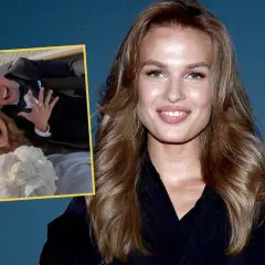 Julia Suryś i jej partner w dniu ślubu, radośni i zakochani.