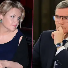 Kobieta w granatowej sukience i mężczyzna w garniturze. Czy to początek romansu Marcina Bosackiego?