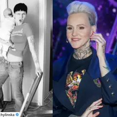 Agnieszka Chylińska z dzieckiem na ręku i później na scenie. Dwie odsłony artystki.