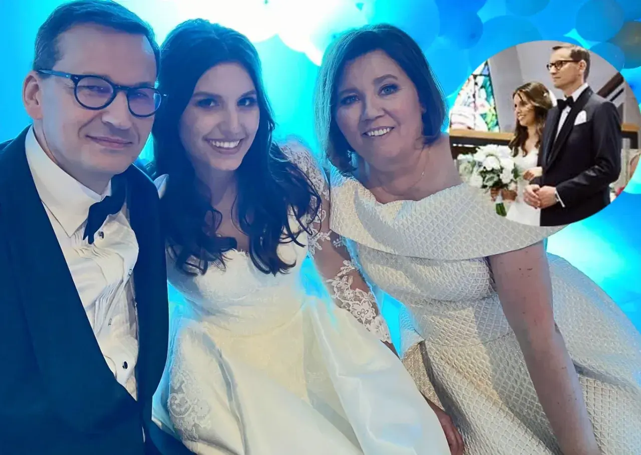 Radość na ślubie córki Morawieckiego. Premier z żoną i panną młodą w białych sukniach.