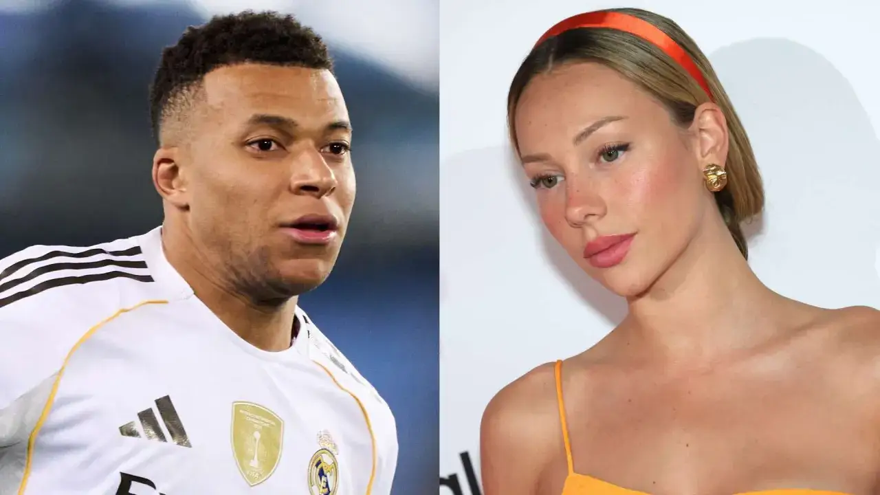 Kylian Mbappé w białej koszulce obok influencerki, która może być jego dziewczyną.