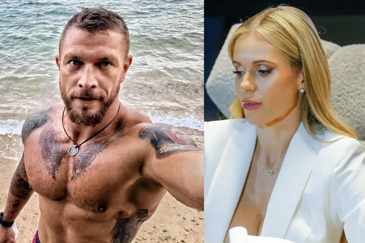 Dariusz Pachut na plaży, obok Doda w białej marynarce.
