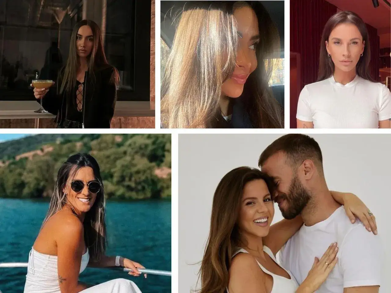 Kobieta z drinkiem, zbliżenie na włosy, portret, na łodzi, para. Jej uśmiech sprawia, że serce wags.