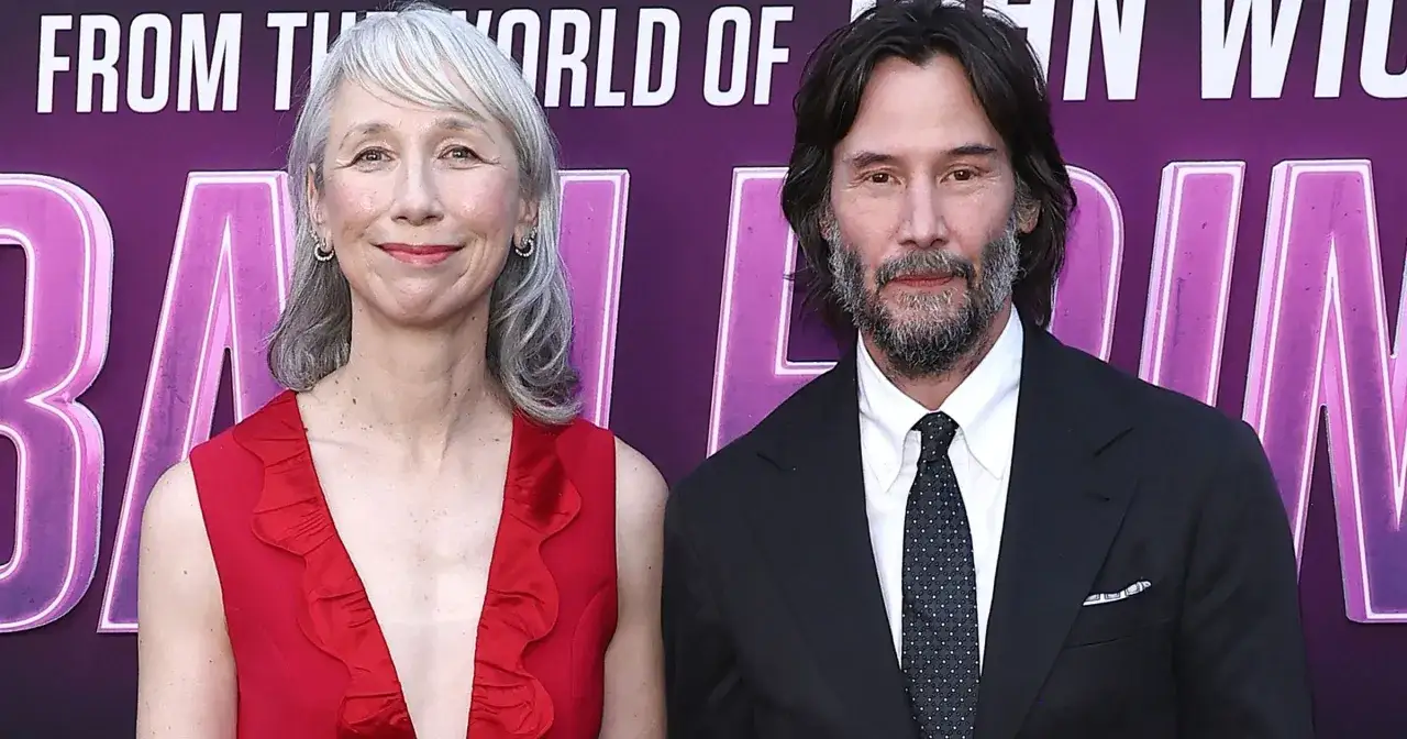 Keanu Reeves z żoną Alexandrą Grant na premierze.
