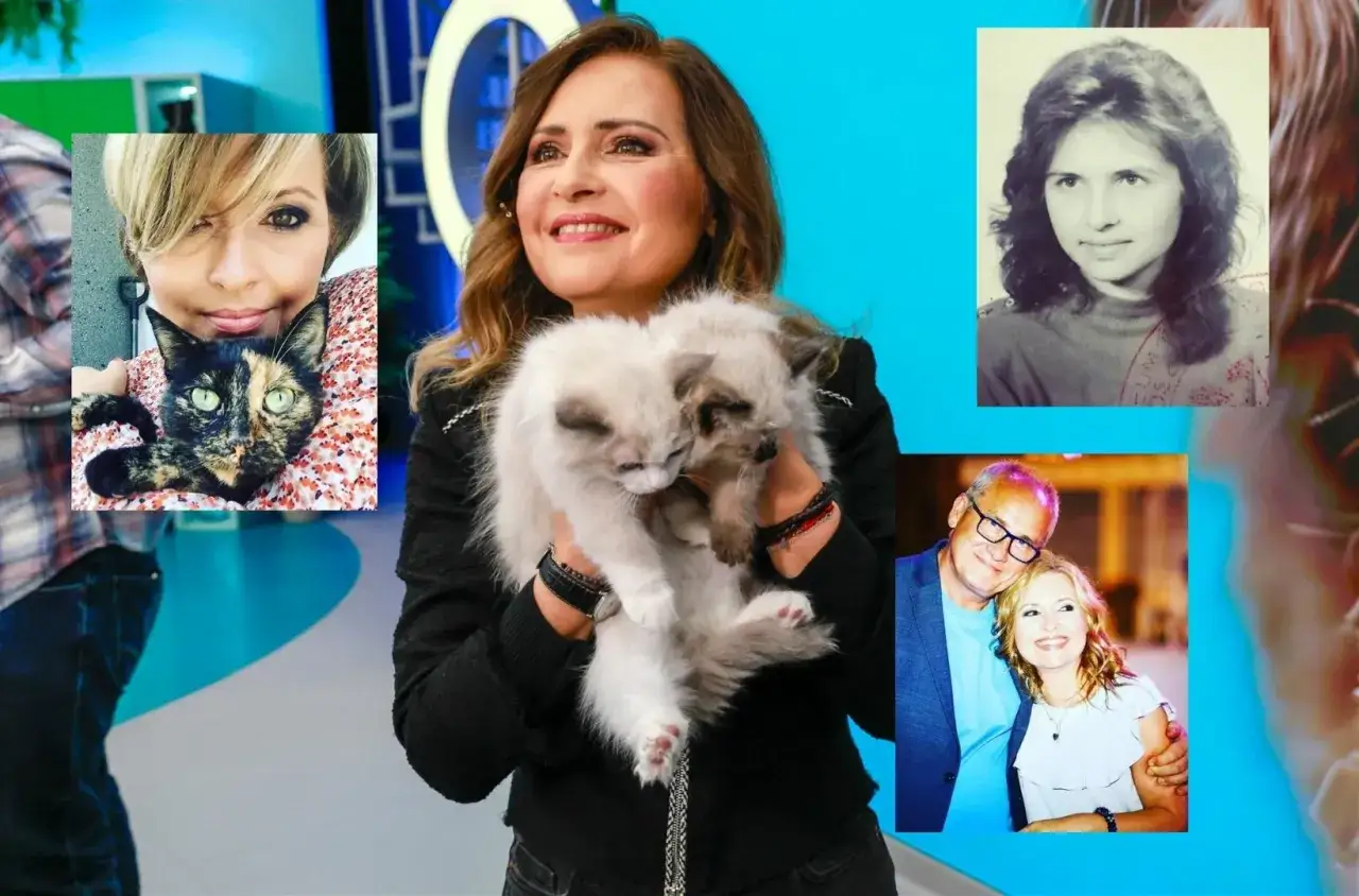 Agnieszka Gozdyra z kotami i mężem. Na zdjęciach jej dzieciństwo i rodzina.