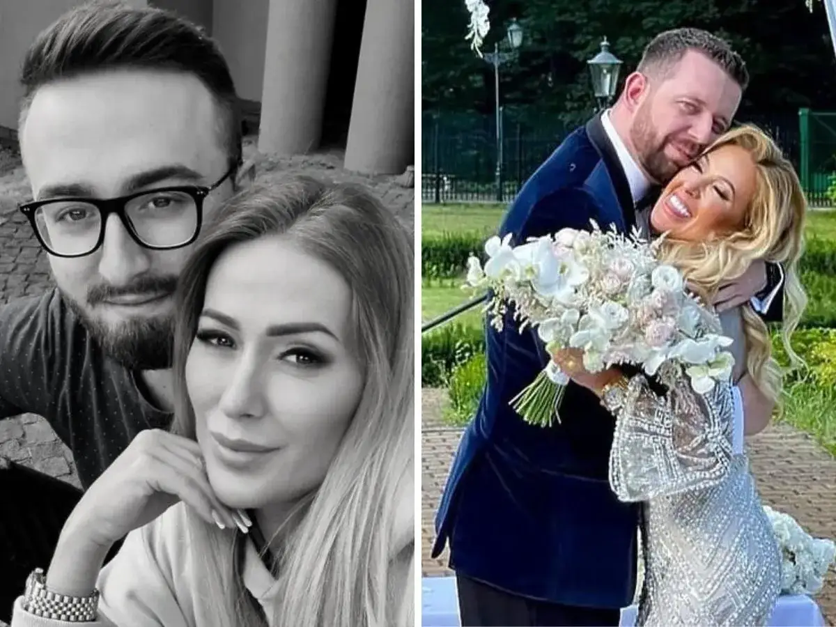 Sylwia Peretti z mężem w dniu ślubu, szczęśliwi i zakochani.